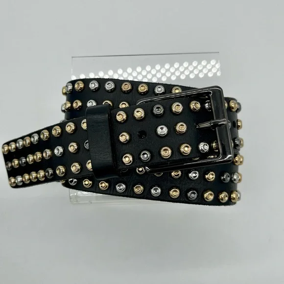CAbi Studded Black Leather Belt - Picture 3 of 8